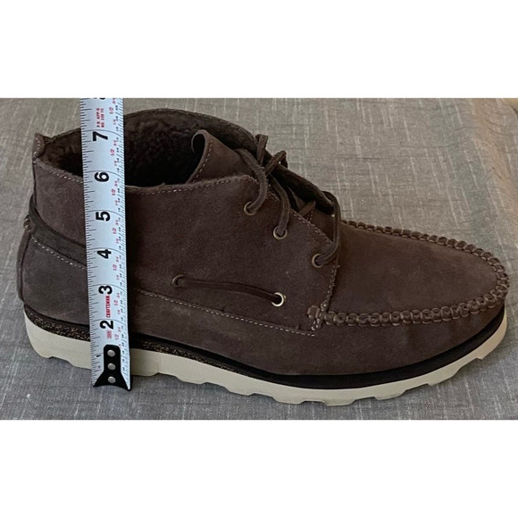 Nwt CLARK Dakin Deck Mens 10.5 Mushroom Beige Wool Lined Leather Boots main image 6